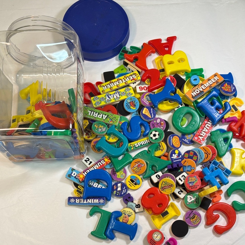 Colorful Calendar Alphabet Number Magnets Set